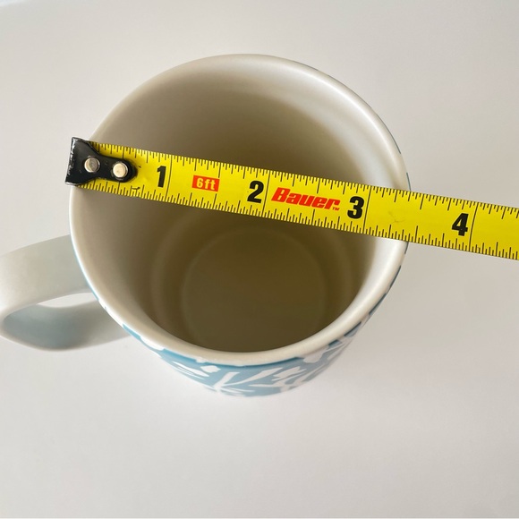 Starbucks 2016 Blue Abstract Floral Print 12oz Mug Stackable Coffee Tea - Picture 7 of 8